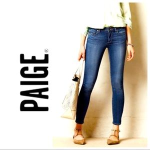 PAIGE Verdugo Ankle Skinny Jeans in Tami Dark Wash Mid-Rise Size 32 EUC